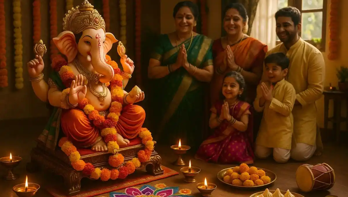 Ganesh Chaturthi Wishes in Marathi 2025: मराठी शुभेच्छा संदेश, Quotes आणि WhatsApp Status गणेश चतुर्थीसाठी